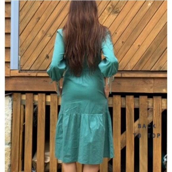 All the Wild Roses Women's Polka Dot Boho Tiered Breezy‎ Midi Dress Green Size 8 - Picture 2 of 15